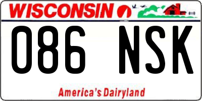 WI license plate 086NSK
