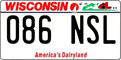 WI license plate 086NSL