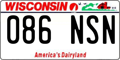 WI license plate 086NSN