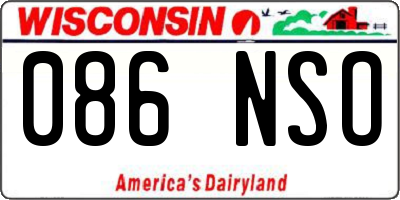 WI license plate 086NSO