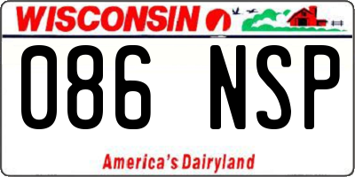 WI license plate 086NSP