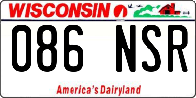 WI license plate 086NSR