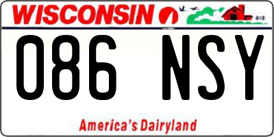 WI license plate 086NSY