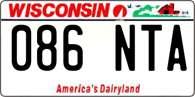 WI license plate 086NTA