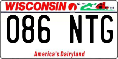 WI license plate 086NTG