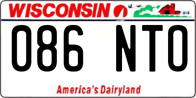 WI license plate 086NTO