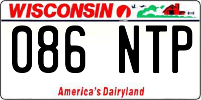 WI license plate 086NTP
