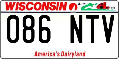 WI license plate 086NTV