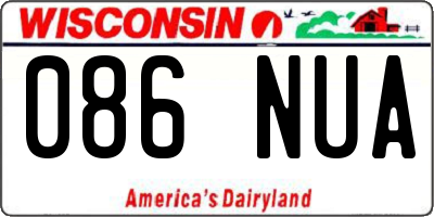 WI license plate 086NUA