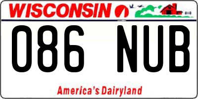 WI license plate 086NUB