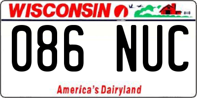 WI license plate 086NUC