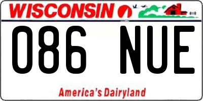 WI license plate 086NUE
