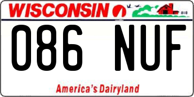 WI license plate 086NUF