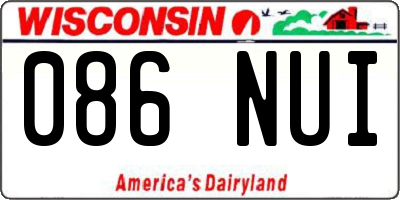 WI license plate 086NUI
