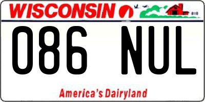 WI license plate 086NUL