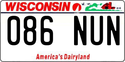 WI license plate 086NUN