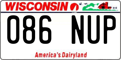 WI license plate 086NUP