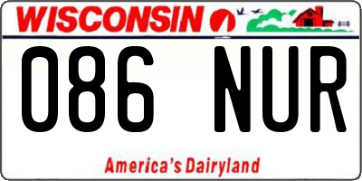 WI license plate 086NUR