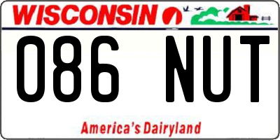 WI license plate 086NUT