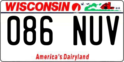 WI license plate 086NUV