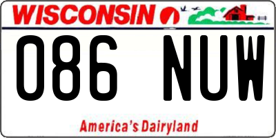 WI license plate 086NUW