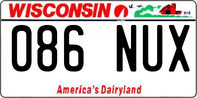 WI license plate 086NUX