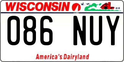 WI license plate 086NUY