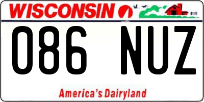 WI license plate 086NUZ