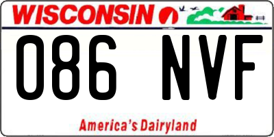 WI license plate 086NVF