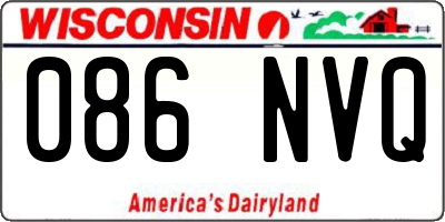 WI license plate 086NVQ
