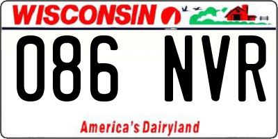 WI license plate 086NVR