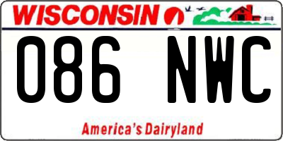 WI license plate 086NWC