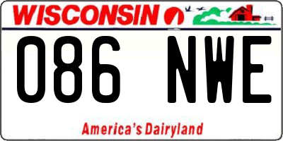 WI license plate 086NWE