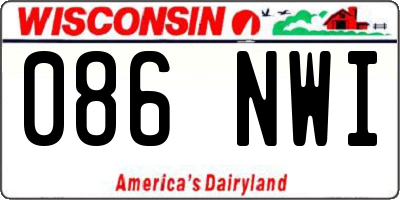 WI license plate 086NWI