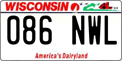 WI license plate 086NWL