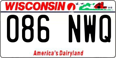 WI license plate 086NWQ