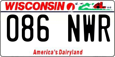 WI license plate 086NWR
