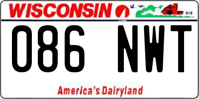 WI license plate 086NWT