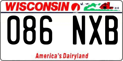 WI license plate 086NXB