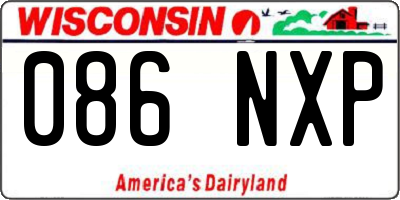 WI license plate 086NXP