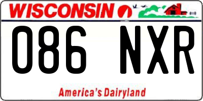 WI license plate 086NXR
