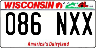 WI license plate 086NXX