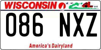 WI license plate 086NXZ