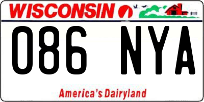 WI license plate 086NYA