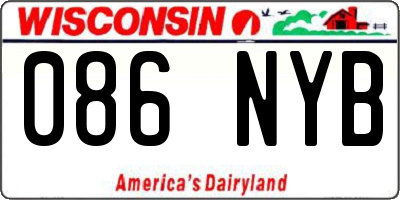 WI license plate 086NYB