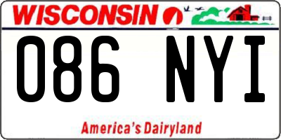 WI license plate 086NYI