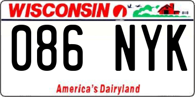 WI license plate 086NYK