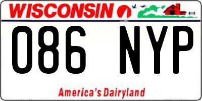WI license plate 086NYP