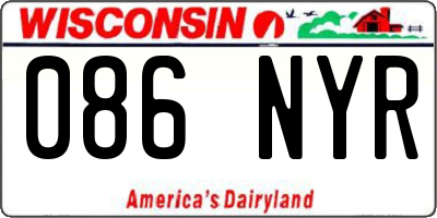 WI license plate 086NYR