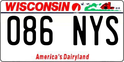 WI license plate 086NYS